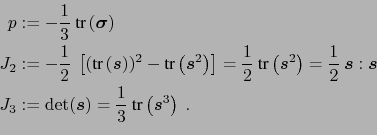 = -\ensuremath{\frac{1}{3}} \ensuremath{\te...<br />
			...t{tr}\left(\ensuremath{\boldsymbol{s}}^3\right)} . \end{aligned}\end{equation*}
